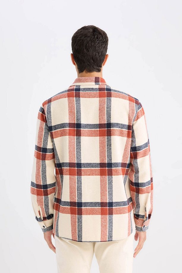 Regular Fit Kareli Flanel Uzun Kollu Gömlek E0989ax24wn - 6