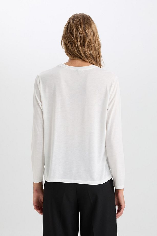 Regular Fit Bisiklet Yaka Basic Düz Casual Uzun Kollu Tişört A5028ax24wn - 6