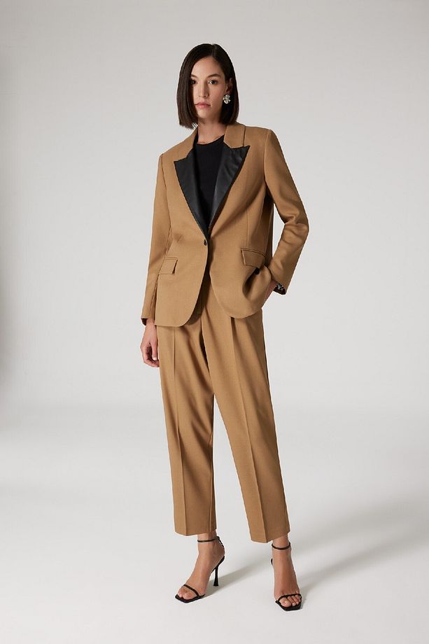 Sorbe X Tapered Fit Pantolon Yüksek Bel Pensli Düz Paça Cepli D9908ax24au - 2