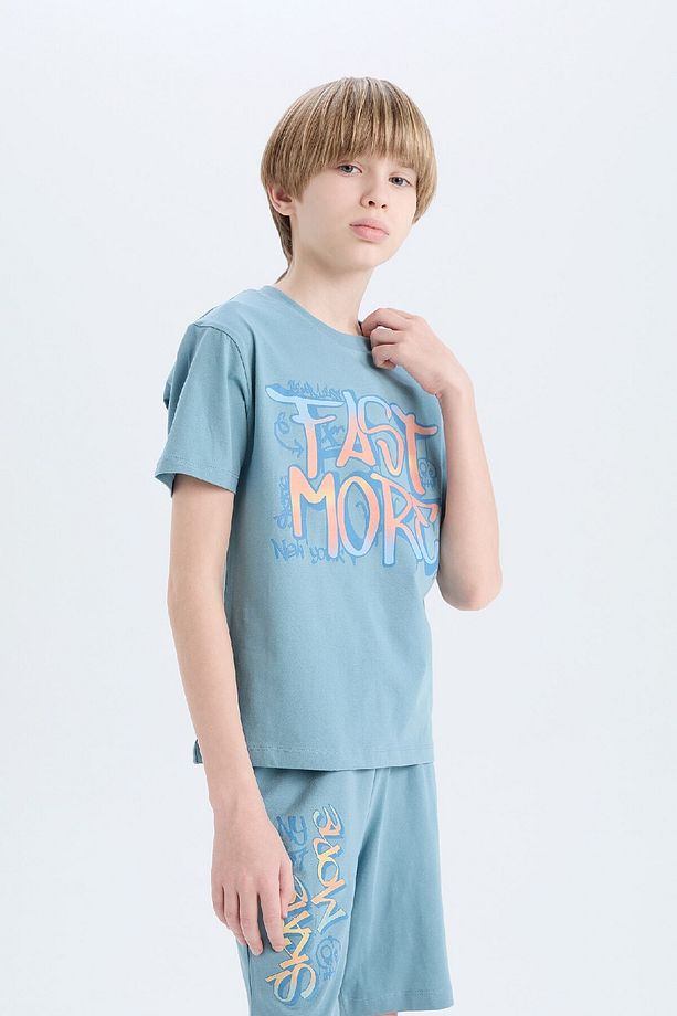 Erkek Çocuk Pijama Takımı Baskılı Kısa Kollu Üst Şort E0157A825SM - 3