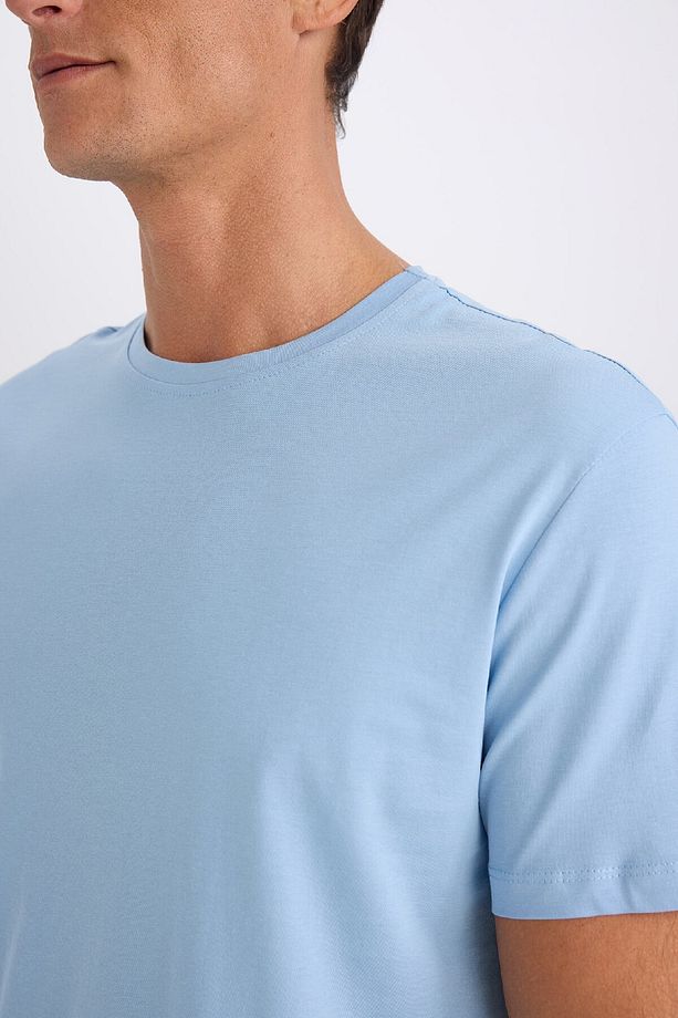 New Regular Fit Bisiklet Yaka Kısa Kollu Kısa Kollu Tişört E1091axns - 5