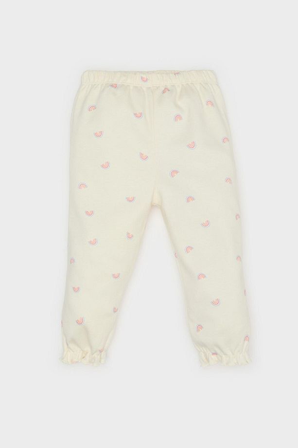 Kız Bebek Pijama Takımı Gökkuşağı Baskılı Uzun Kollu Üst Beli Lastikli Uzun Alt E1535a525sp - 4