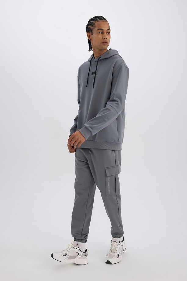 DeFactoFit Sporcu Jogger Eşofman Altı Standart Fit Üç Cepli Beli Bağcıklı Lastikli Paça D3741AX24WN - 2