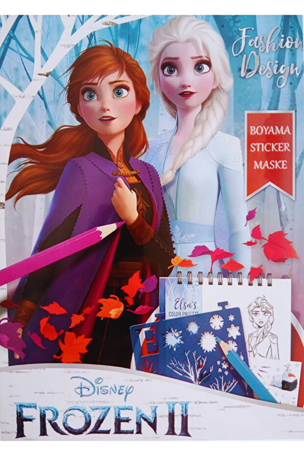 booddie Frozen Elsa Anna Karlar Ülkesi Boyama Kitabı Stickerli Boyanacak Sayfa Sayısı 16 Arka Kapak Maskeli