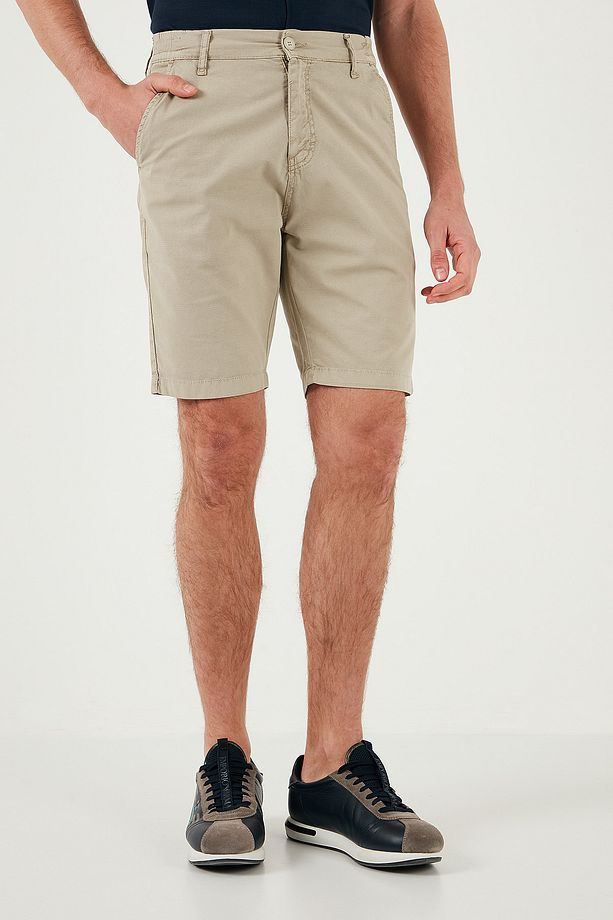 Pamuklu Slim Tapered Bermuda Şort Erkek ŞORT 4503S67SMILANO - 4