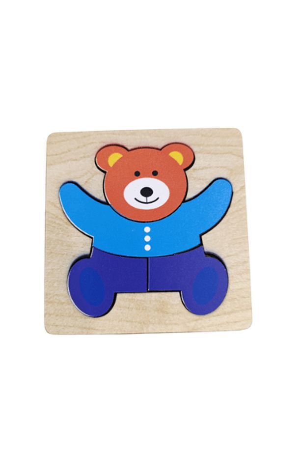 Ahşap Eğitici 1 Bul-tak Puzzle (Kelebek, Ayı,Arı,Ugur Böcegi,Araba)set - 4
