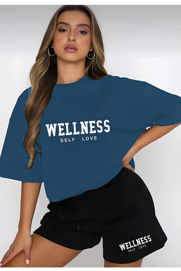 WELLNESS Baskılı Şort ve Tişört Takımı - 1