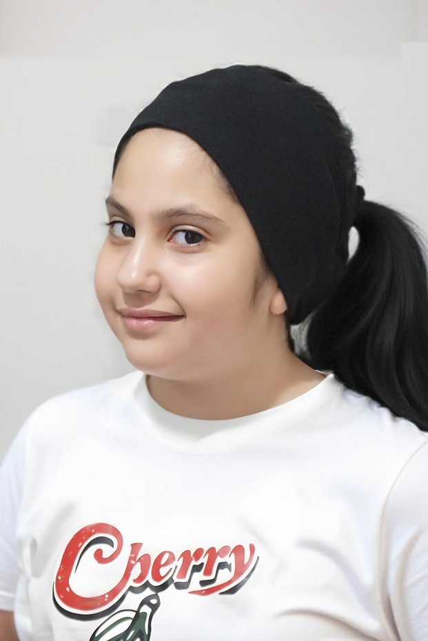 Children's Black Wide Bandana, Cotton, Hair Bandana, Hair Band, Hair Band Bandana Buff, Girl, Boy