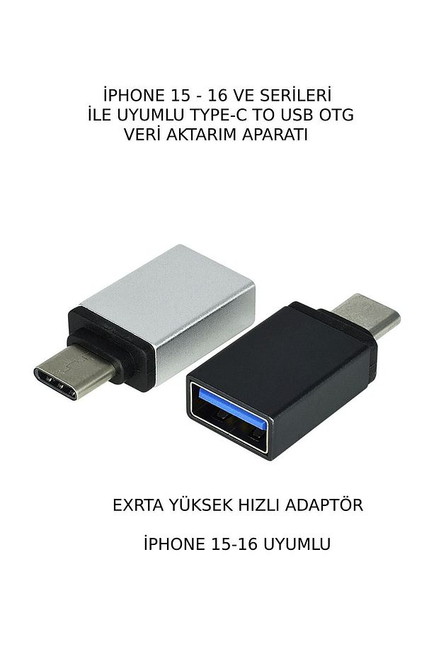 İPHONE 15-PRO-MAX/16-PRO PRO MAX-UYUMLU Type-c To Usb 3.0 YÜKSEK HIZLI Veri Aktarımı Otg Çevirici - 2