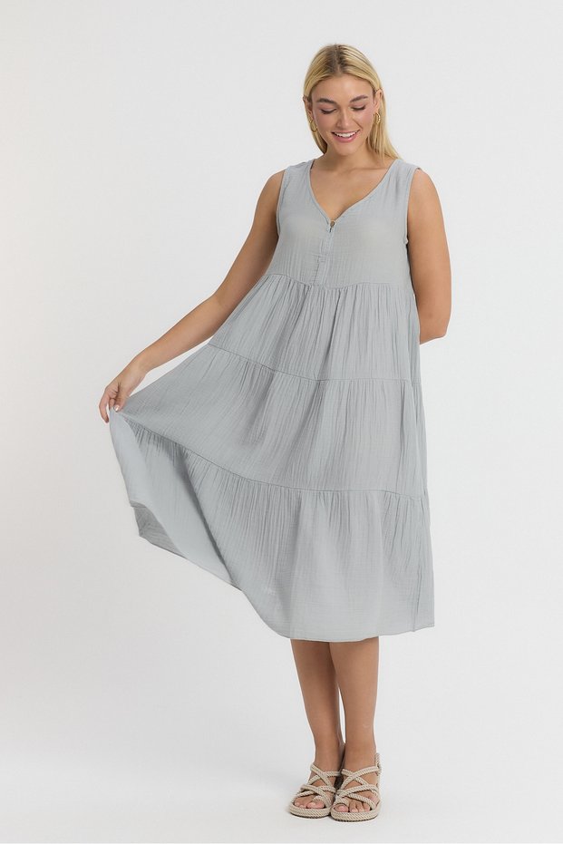 Women's Dress - Muslin Avlonya Pompom Dress - 3015