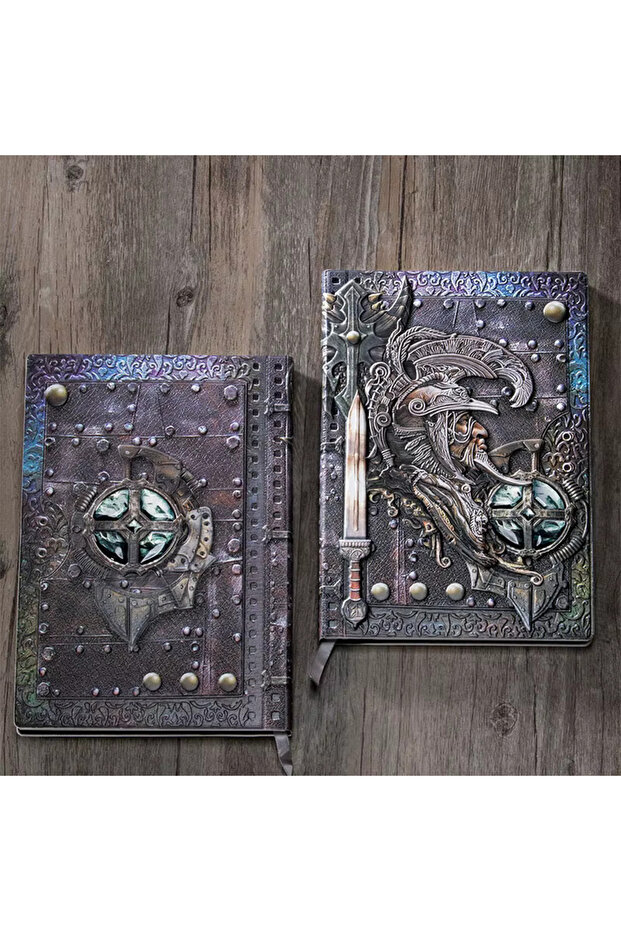 هدية دفتر جلدي ثلاثي الأبعاد منقوش Steampunk - 1