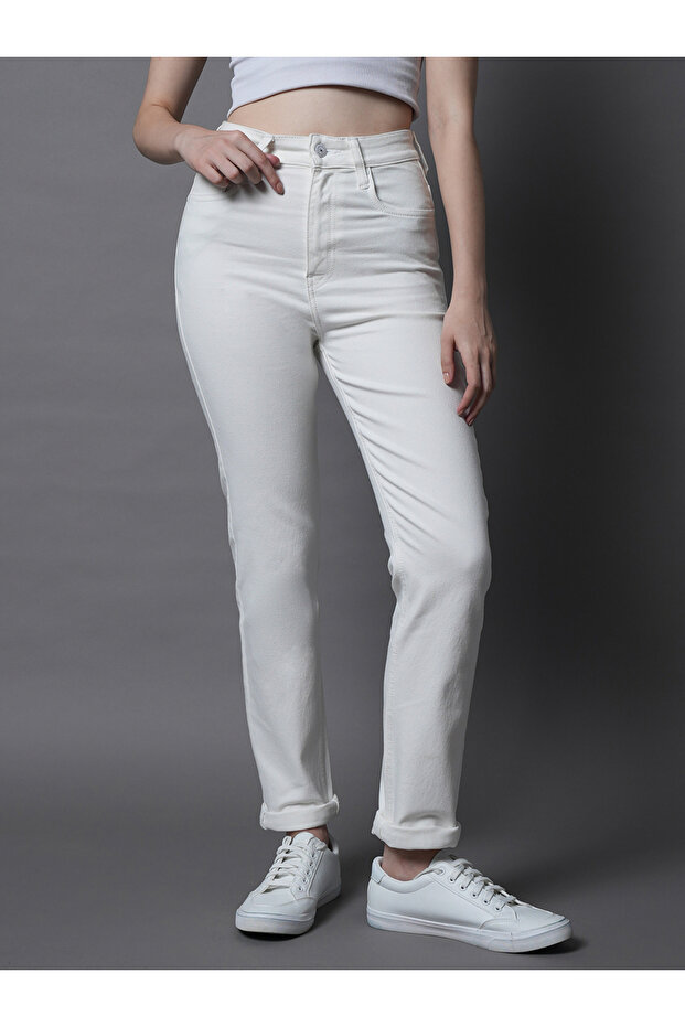 High Rise Solid Jeans