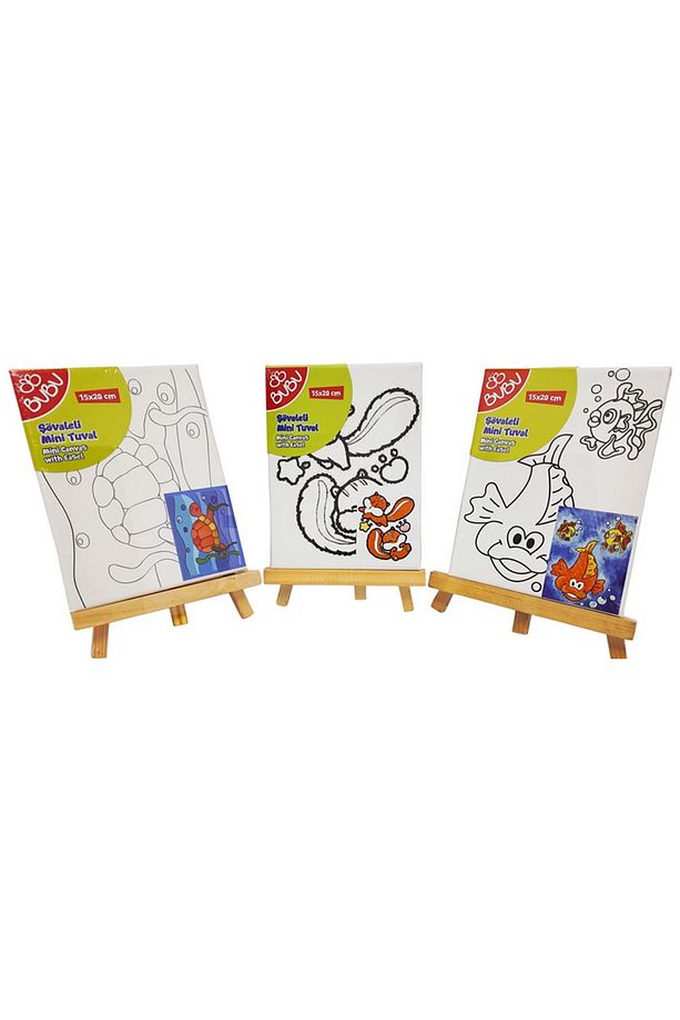 Bu-bu Mini Şövaleli Tuval Seti 1 Adet 15x20 Cm - 1