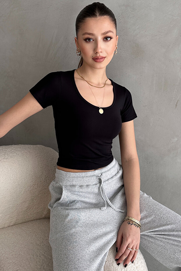 Siyah Dalgıç Kumaş Body - 3