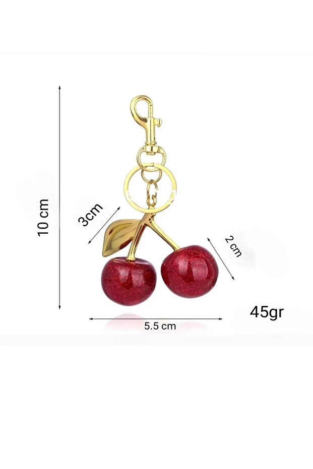 Cherry Keychain, Bag Charm, Bag Accessory - 2