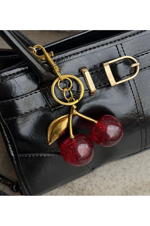 Cherry Keychain, Bag Charm, Bag Accessory - 6