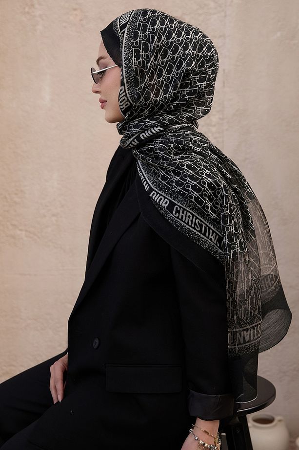 D Model Yün İpek Organze Şal - 5