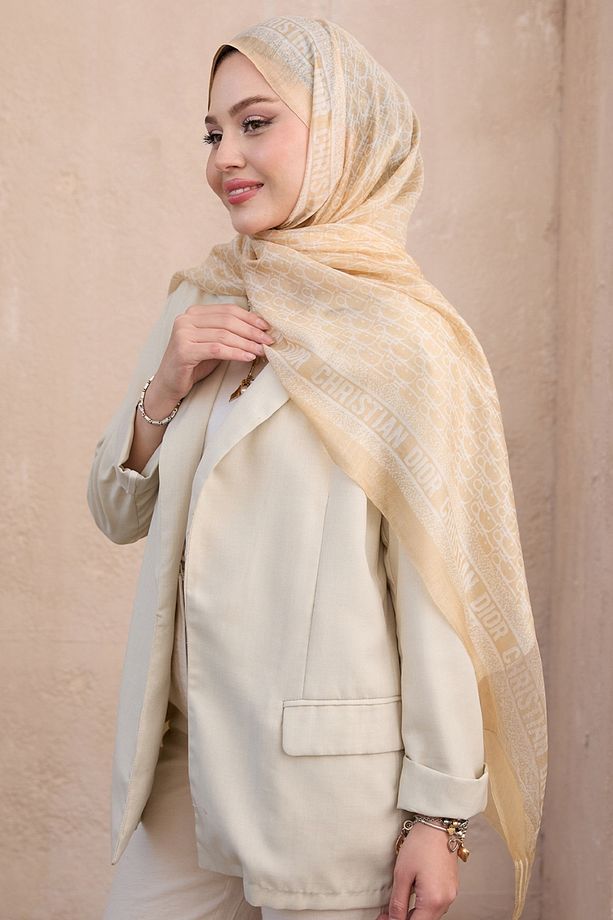 D Model Yün İpek Organze Şal - 4