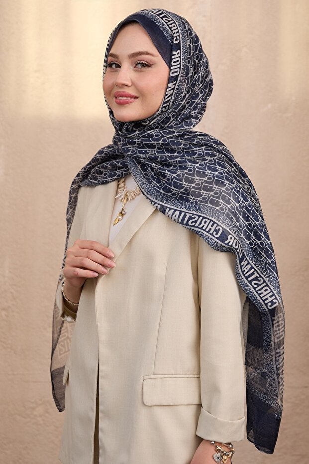 D Model Yün İpek Organze Şal - 5