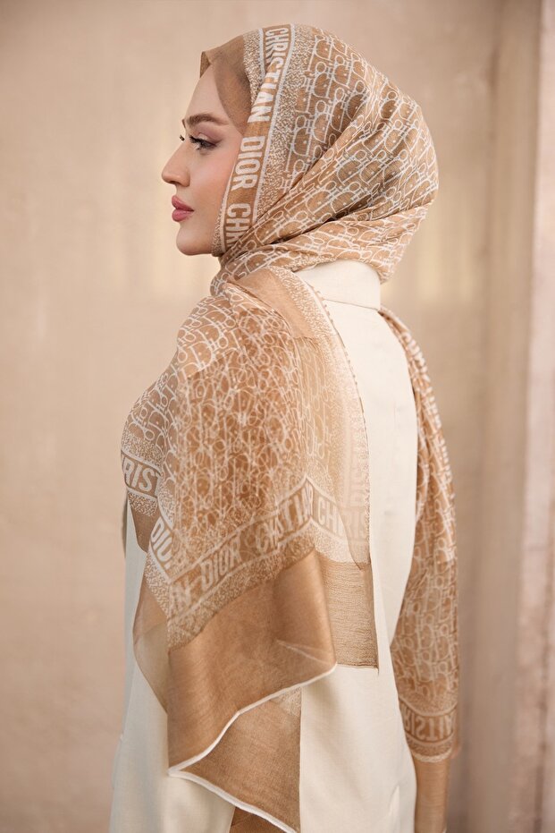 D Model Yün İpek Organze Şal - 6