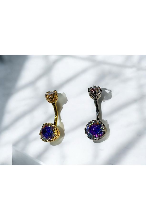 Çelik Hologramlı Göbek Piercing - 6