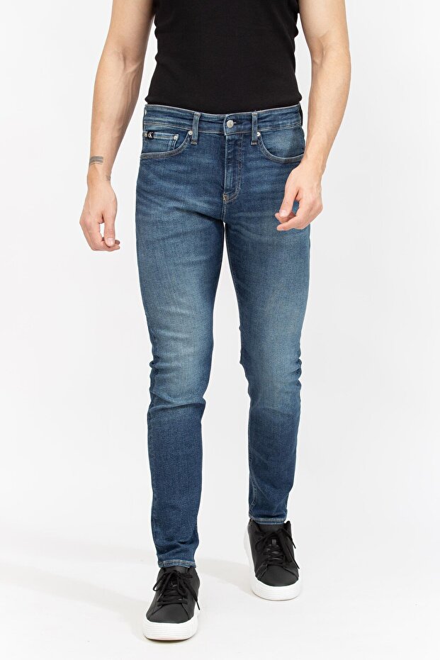 Men's Denim Fabric Normal Waist Straight Model Navy Blue Jeans J30J 325740 -1Bj