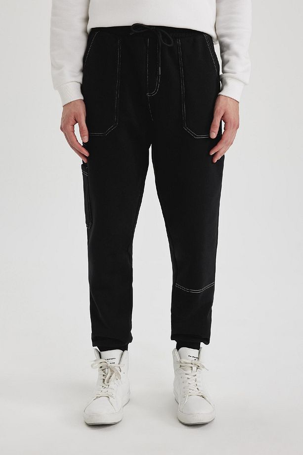 Regular Fit Jogger Eşofman Altı Beli Bağcıklı Lastikli Paça Cepli C5384ax24sp - 1