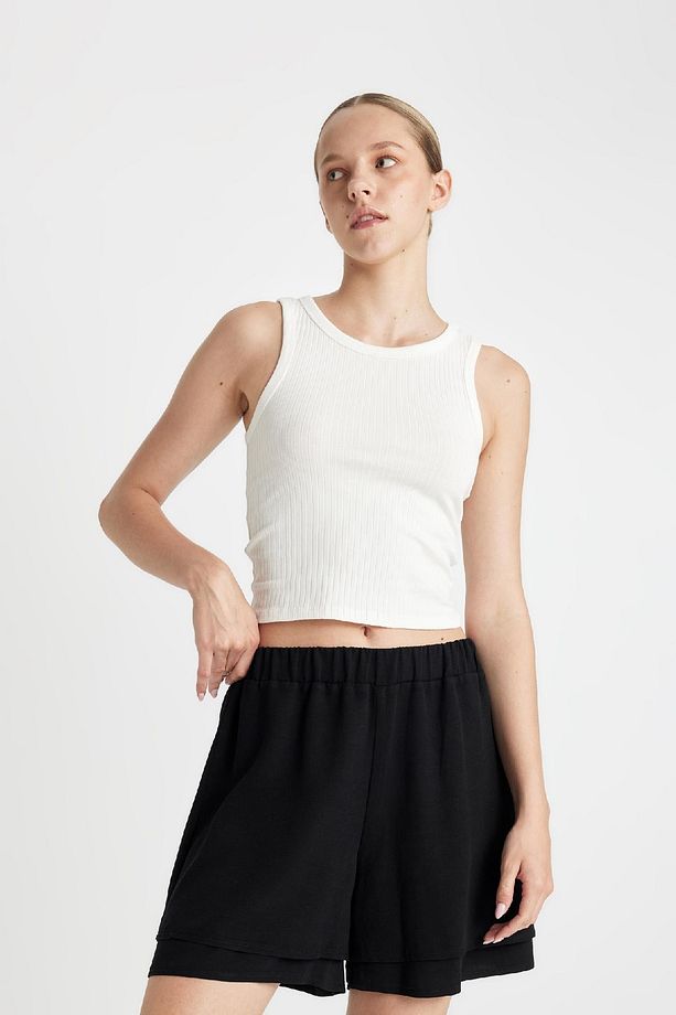 Regular Fit Normal Bel Kısa Paça Keten Karışımlı Siyah Şort D3989ax24hs - 4