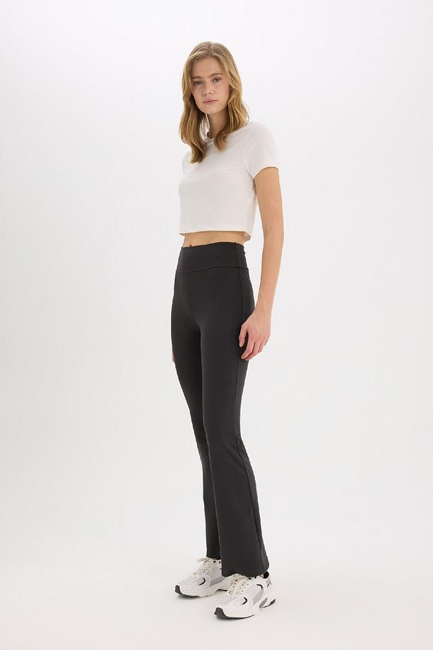 Fit Flare Fit Sporcu Ince Eşofman Altı Ispanyol Paça Standart Boy Basic Düz B3988ax25sp - 4