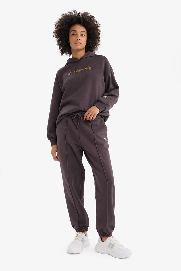 DeFactoFit NBA Brooklyn Nets Oversize Geniş Kalıp Çift Cepli Jogger Paça Standart Boy Kalın Kumaş Sp - 5