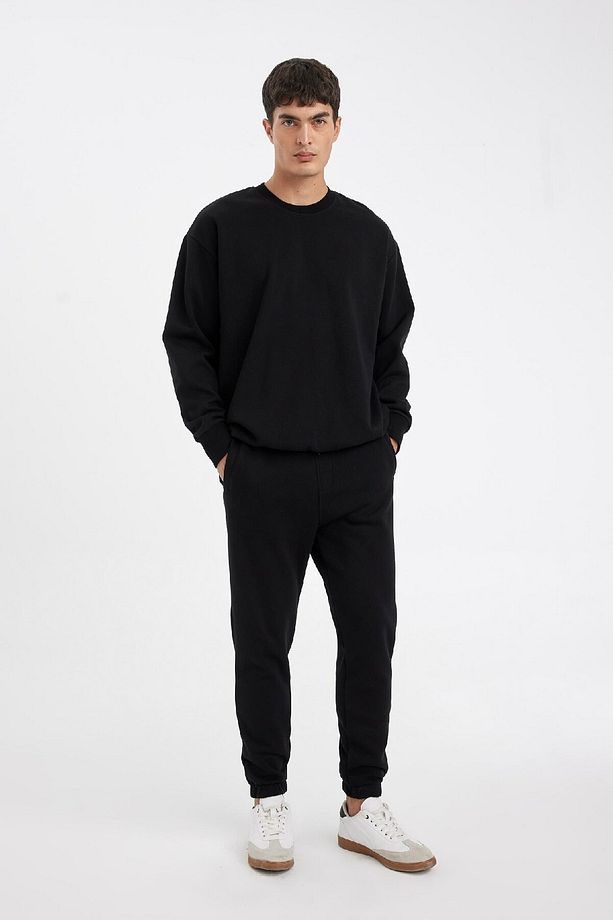Jogger Eşofman Altı Standart Fit Basic Düz Beli Bağcıklı Lastikli Paça Cepli A6468ax24au - 3
