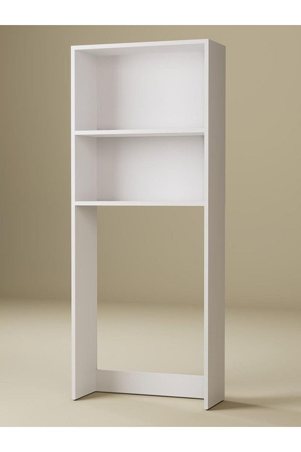 %100 MDF Çamaşır ve Kurutma Makinesi Dolabı, Beyaz Açık Raflı Çamaşır Makinesi Üstü Düzenleyicisi - 5