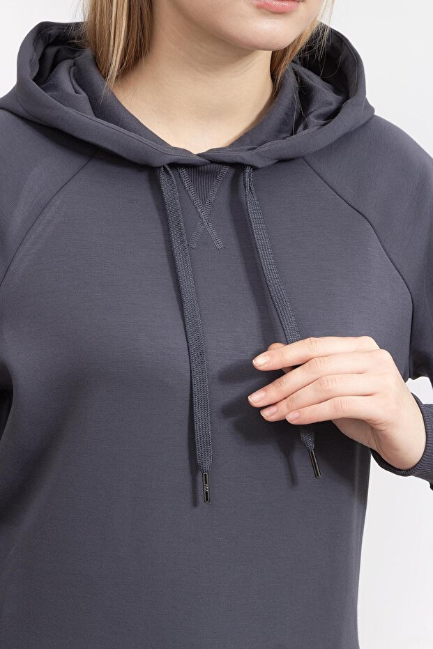 Kadın Kapüşonlu Sweatshirt - 4