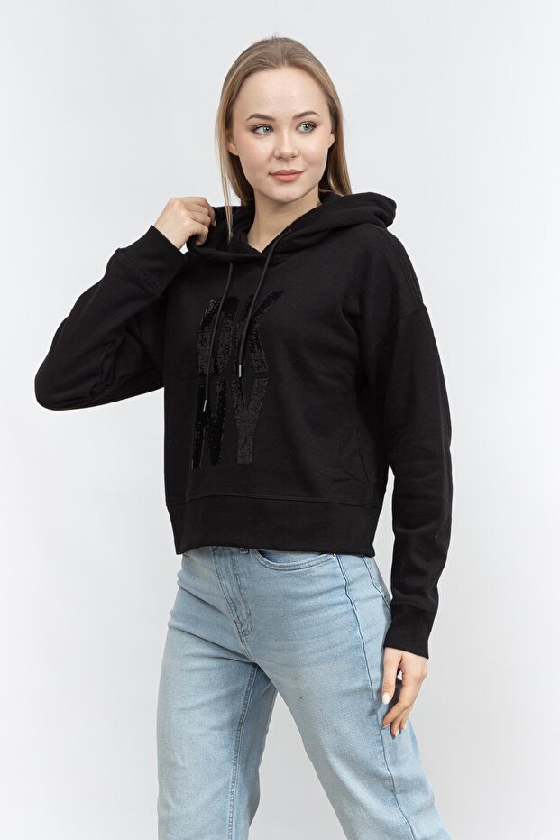 Stacked Sequin Logo Kadın Triko - 2