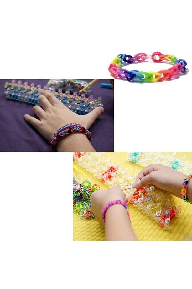 Kendin Yap Rengarenk Örgü Tezgahlı Lastik Bant Bileklik Yapma Seti Rainbow Bands - 7