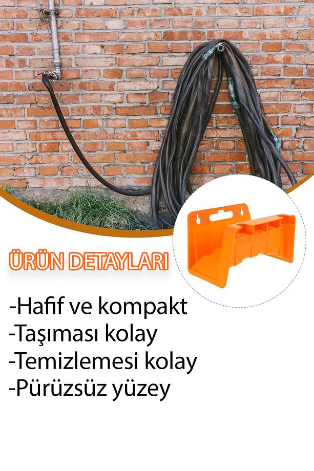 Hortum Asma Aparatı Duvar Tipi Hortum Toplama Aparatı Vidalı Alet Edevat Saklama Kutusu Bahçe Balkon - 4