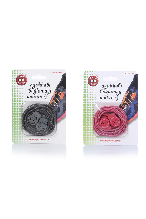 Magic Locks Yuvarlak Akıllı Ayakkabı Bağcık 2'Li Set - 1