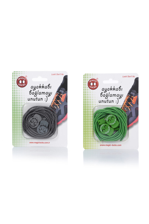 Magic Locks Yuvarlak Akıllı Ayakkabı Bağcık 2'Li Set - 1