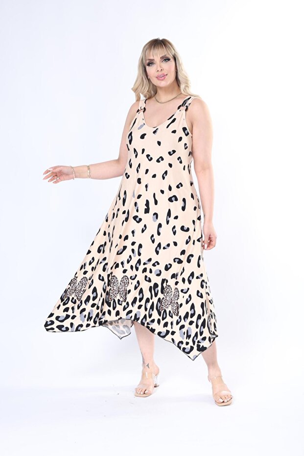 Summer Strap Combed Cotton Asymmetrical Cut skirt Large Size Dress
