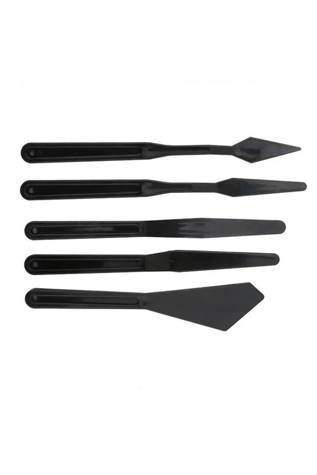 Plastik Spatül Set 5'li Siyah - 1