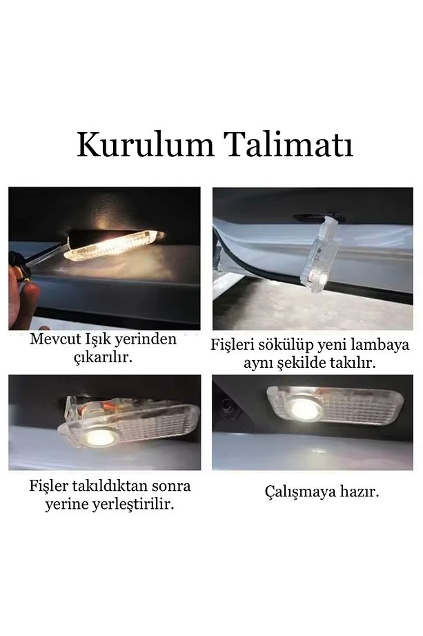 Audi İle Uyumlu Kapı Altı Aydınlatma Audi Logolu A1 A3 A4 A5 A6 Q1 Q3 Q5 - 4