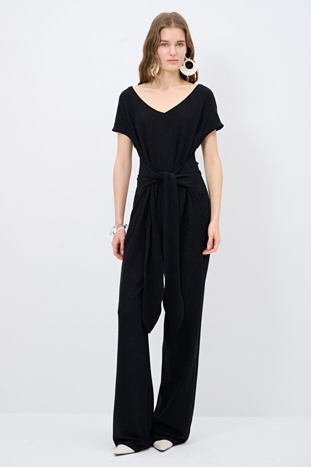 V Yaka Örme Tulum - 1