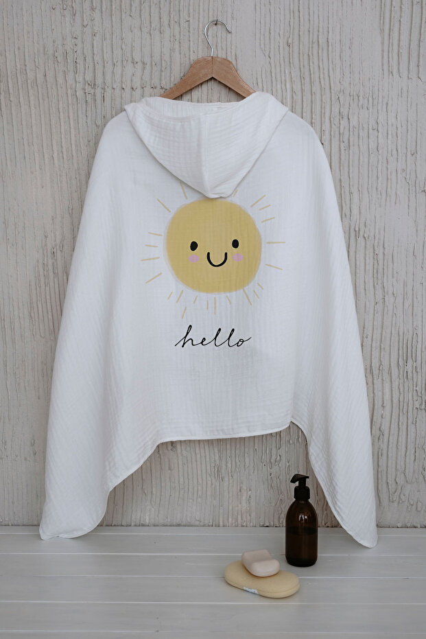 4 Layers Muslin Hooded Towel - Pure Baby Series - Smiling Soft Sun