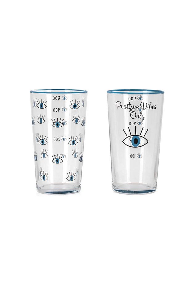 LCW HOME Mavi Göz Baskılı Su Bardağı 2'li 570 Ml - 6