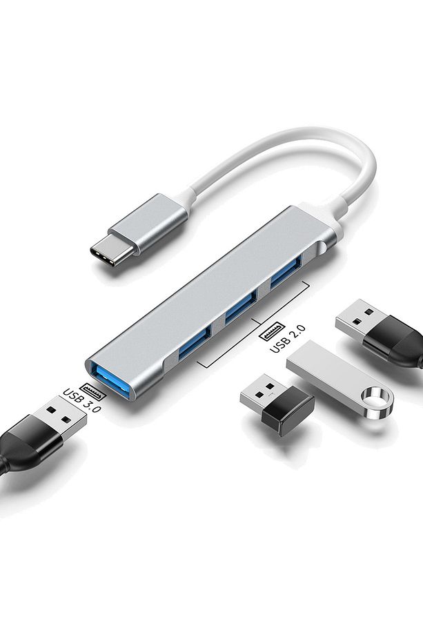 Type - C 4 Girişli Usb Çoğaltıcı Type-c To Usb Hub 4 Ports - 3