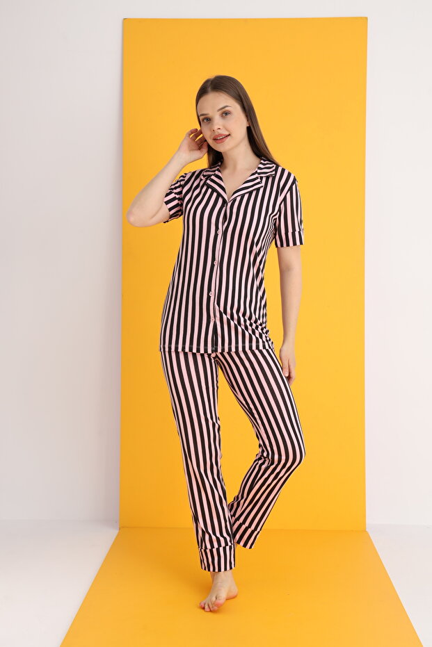 Buttoned Pajama Set Cotton - 2