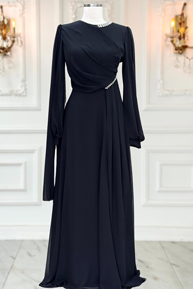 Feza Abiye Elbise Siyah - 1