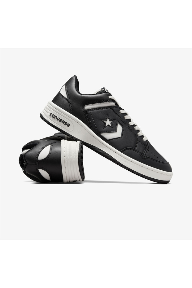 Weapon Unisex Siyah Deri Sneaker - 5