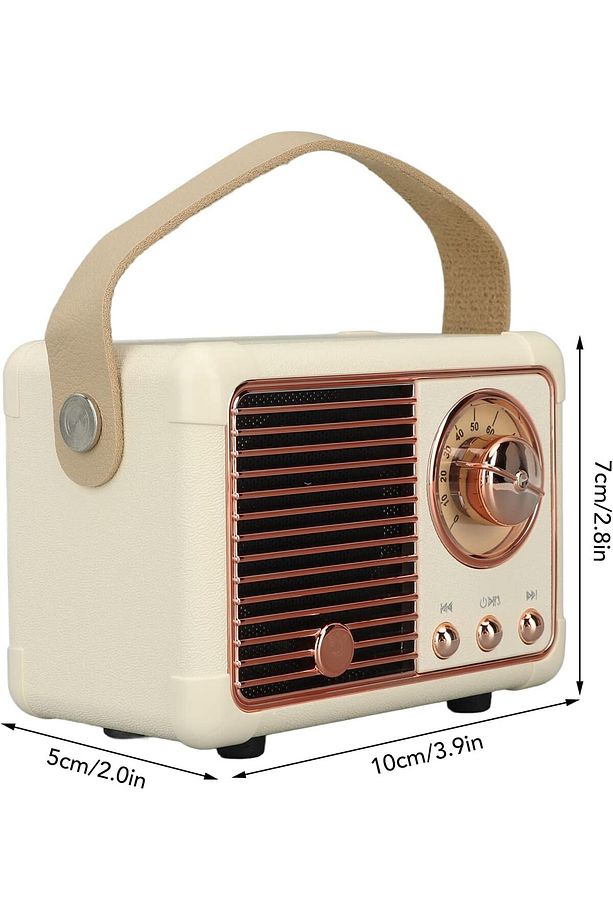 Bluetooth Hoparlör Kablosuz Taşınabilir Speaker Retro Krem Db-hm11 Bella - 8