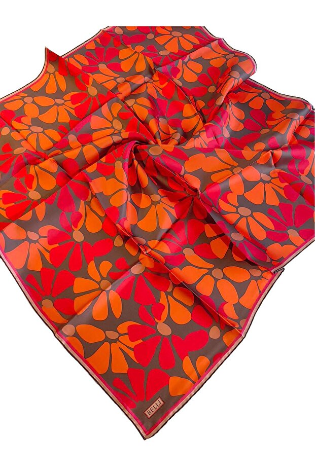 36 Approx Mountainous 2025 Summer Season Belted Twill Silk Scarf